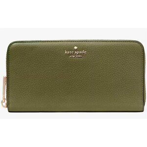 S Kate Spade Lena Large Continental Wallet Dark Army Green Leather KH786 NWT